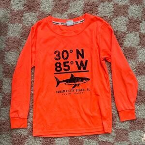 Spicy Tuna Large Kids Orange Rash Guard Panama City Beach Florida Swim Shirt